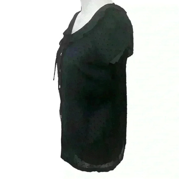 J.Crew Women’s Swiss Dot Tiered Flutter Sleeve Blouse - Picture 3 of 12